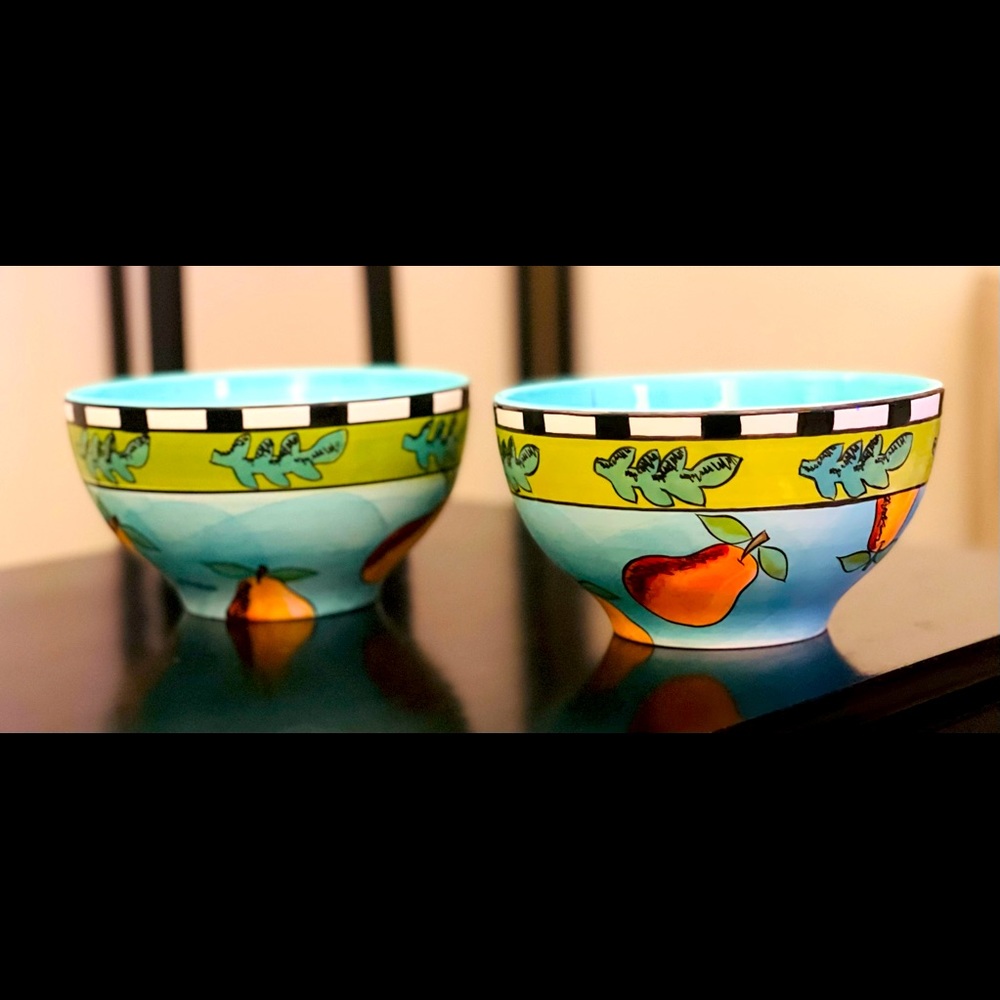 HARVEST By Ursula Dodge for Signature Ceramic Deep Dish Bowls 6.5” Includes 2